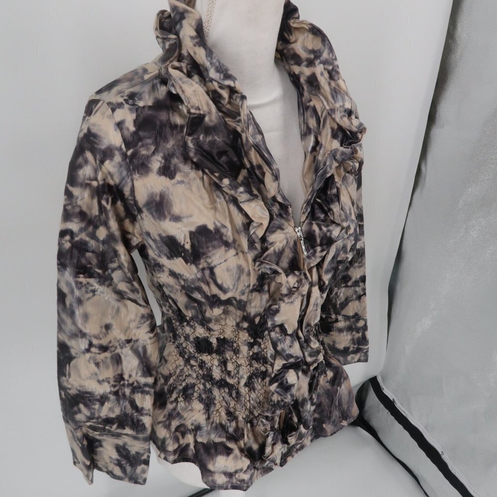 Jerry T Tie Dye Style Ruffled Jacket Size Small - Picture 3 of 9